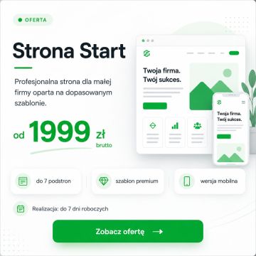 Strona internetowa WordPress dla firmy - pakiet Start