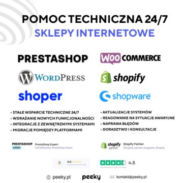 Pomoc techniczna 24/7 | Prestashop Wordpress Shopify WooCommerce