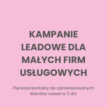 Kampanie LEADOWE Facebook Ads dla małych firm usługowych - pierwsze kontakty do klientów nawet w ciągu 3 dni
