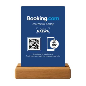 Stand Booking NFC i QR – stojak / prezenter do rezerwacji z Twoją nazwą